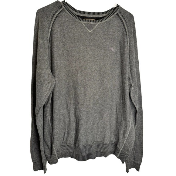 Tommy Bahama Other - Tommy Bahama Men's Gray 100% Cotton Long Sleeve Pullover Sweater Size Large‎